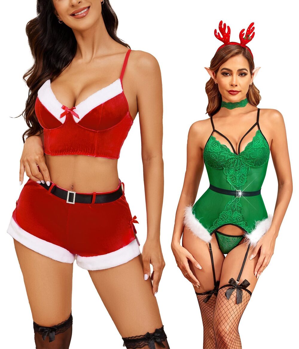 5618 Christmas Lingerie Set Sexy outfits Santa M Size